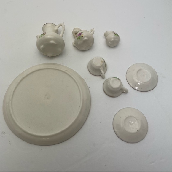 Vintage Miniature Porcelain Ceramic 10 pcs Tea Set - Picture 10 of 12